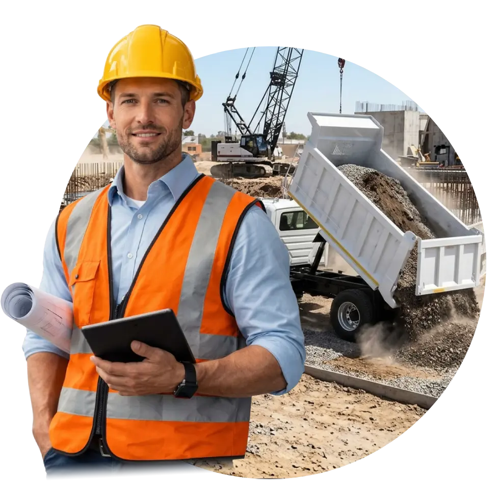 Obra de construcción con materiales SSI Solutions